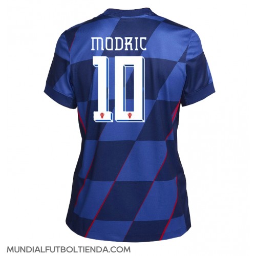 Camiseta Croacia Luka Modric #10 Segunda Equipación Replica Eurocopa 2024 para mujer mangas cortas